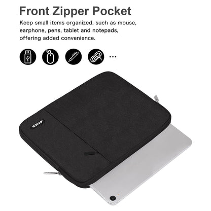 MOSISO 12.9 inch Tablet Sleeve Case for iPad Pro 13 M4 & iPad Air 13 M3 M2, iPad Pro 12.9 M2 M1 6/5th with Magic Keyboard&Smart Keyboard Folio, Polyester Vertical Bag with Pocket, Black