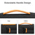 MOSISO 12.9 inch Tablet Sleeve Case for iPad Pro 13 M4 & iPad Air 13 M3 M2, iPad Pro 12.9 M2 M1 6/5th with Magic Keyboard&Smart Keyboard Folio, Side Open Carrying Bag with 4 Zipper Pockets, Black