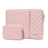 MOSISO 9-11 inch Tablet Sleeve Case for iPad A16 2025, iPad Air 11 inch M3 M2, iPad Pro 11 M4, iPad 10/9/8/7th, Galaxy Tab A9+/S9/S8/Plus 11, Square Quilted Vertical Bag with Small Case, Chalk Pink