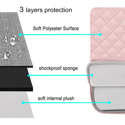 MOSISO 12.9 inch Tablet Sleeve Case for iPad Pro 13 M4 & iPad Air 13 M3 M2, iPad Pro 12.9 M2 M1 6/5th with Magic Keyboard&Smart Keyboard Folio, Square Quilted Vertical Bag with Small Case, Chalk Pink