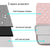 MOSISO 9-11 inch Tablet Sleeve Case for iPad A16 2025, iPad Air 11 inch M3 M2, iPad Pro 11 M4, iPad 10/9/8/7th, Galaxy Tab A9+/S9/S8/Plus 11, Square Quilted Vertical Bag with Small Case, Chalk Pink
