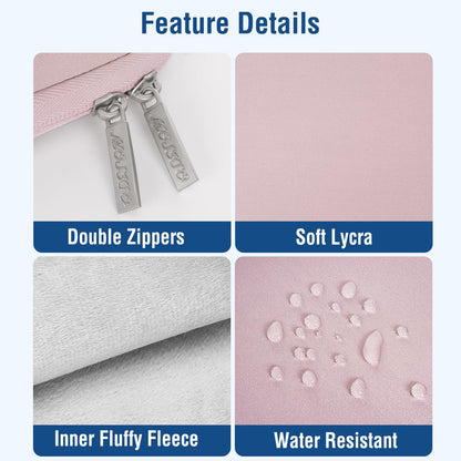 MOSISO 12.9 inch Tablet Sleeve Case for iPad Pro 13 M4 & iPad Air 13 M3 M2, iPad Pro 12.9 M2 M1 6/5th with Magic Keyboard&Smart Keyboard Folio, Neoprene Carrying Bag with Small Case, Pink