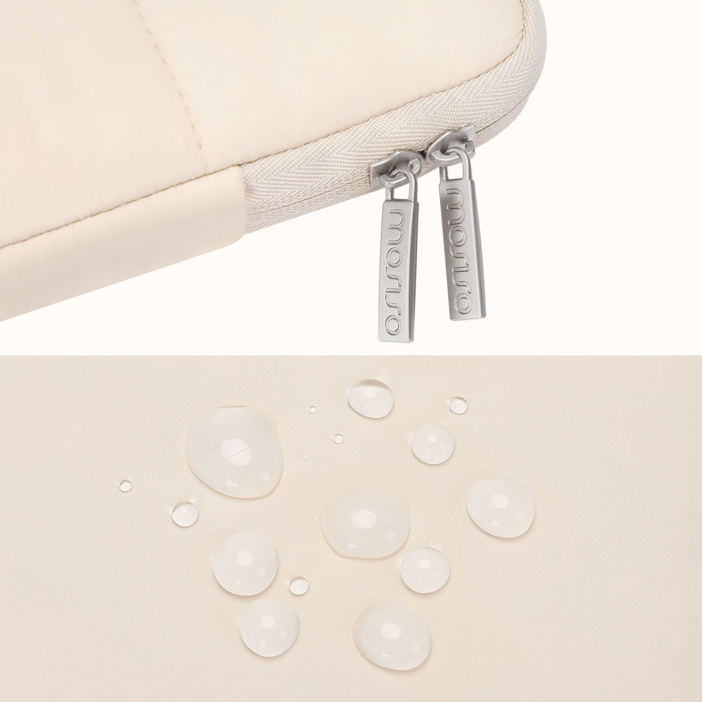 MOSISO 12.9 inch Tablet Sleeve Case for iPad Pro 13 M4 & iPad Air 13 | M3 M2 | iPad Pro 12.9 M2 M1 6/5th | with Magic Keyboard&Smart Keyboard Folio | Rectangle Quilted Puffy Carrying Case | Sand