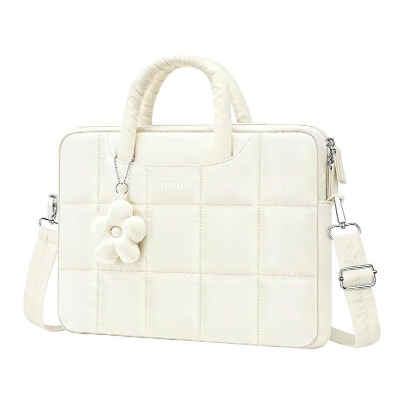 MOSISO Chic‑Rectangle‑Quilted‑Puffy‑Laptop‑Sleeve,Women‑13‑16‑Inch‑Fit,Fleece‑Lining & Branded‑Dual‑Metal‑Zippers