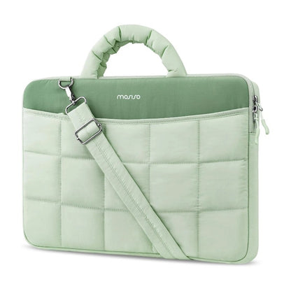 MOSISO Ultra Light Quilted Puffy Laptop Bag, 13.3-15.6 Inch Fit, 360 Reinforced Edge, Handle, Detachable Strap & Rear Trolley Sleeve