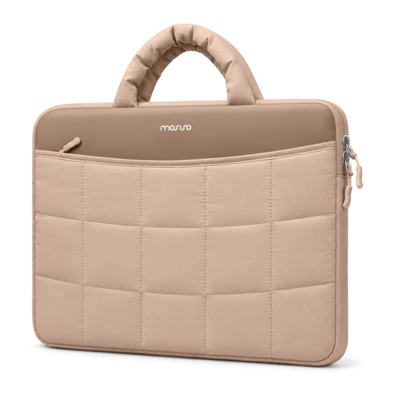 MOSISO Puffy 360 Protective Laptop Sleeve,13.3-16 Inch Fit,Curved Organizer Pocket,Top Handle & Rear Trolley Strap