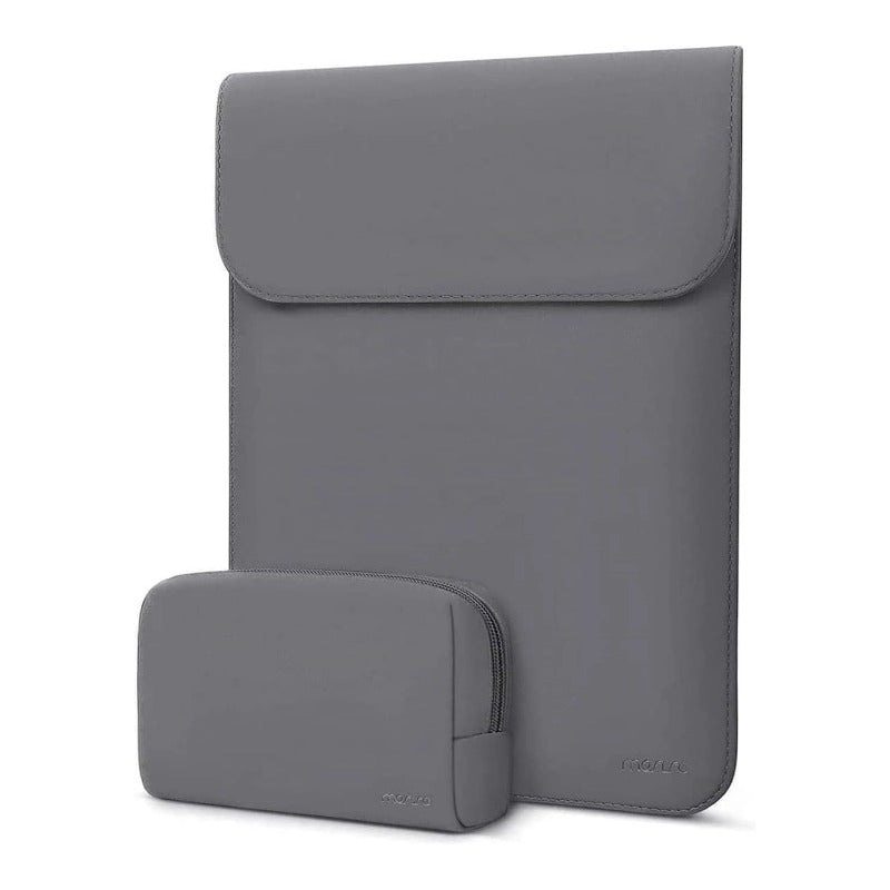 MOSISO Faux Suede Magnetic Laptop Sleeve 2-in-1 Kit with Matching Accessory Pouch, Fits 13–13.3 Inch MacBook Neo Air Pro Notebook