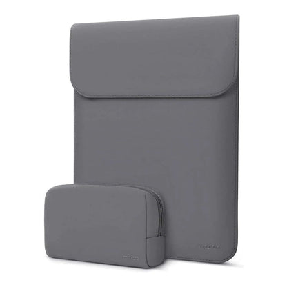 MOSISO Faux Suede Magnetic Laptop Sleeve 2-in-1 Kit with Matching Accessory Pouch, Fits 13–13.3 Inch MacBook Neo Air Pro Notebook