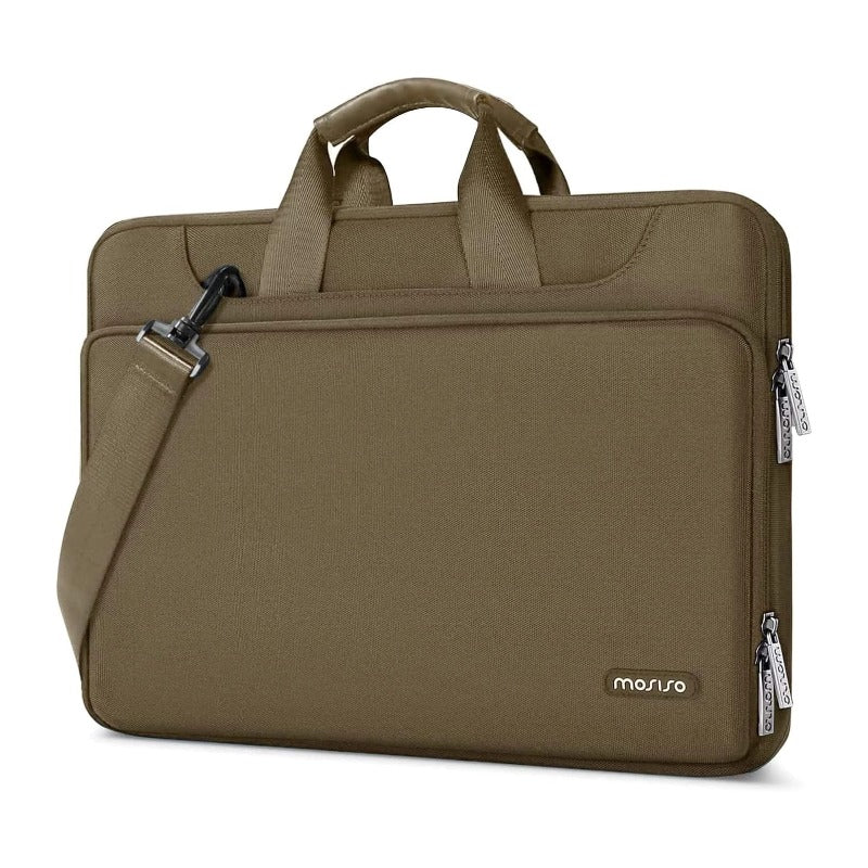 MOSISO 360 Laptop Shoulder Bag with Matching Color Sleeve & Luggage Strap, Fits 13–17.3 Inch Dell XPS HP Pavilion IdeaPad Acer Alienware Omen Notebook