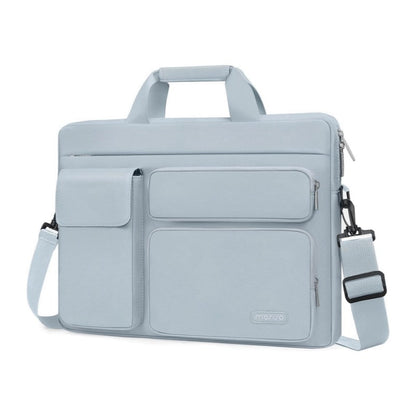 MOSISO Laptop Shoulder Bag, 13-17.3 Inch Notebook Case with 2 Raised & 1 Flapover Horizontal Pockets, Handle & Luggage Strap Fits MacBook Air Pro HP Dell Asus Lenovo