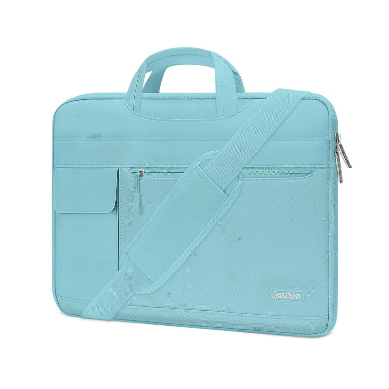 MOSISO Polyester Flapover Laptop Shoulder Briefcase Sleeve, Fits 13.3-15.6 Inch MacBook Air Pro M1-M5 Notebook