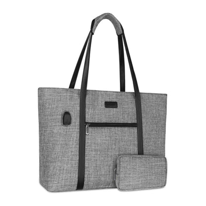 MOSISO USB Port Women’s Laptop Tote Bag, Large Work Bag with Matching Small Purse Fits 17–17.3 Inch MacBook & Chromebook Notebooks