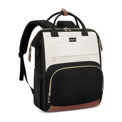MOSISO Multi‑Compartment Travel Laptop Backpack for Women, 15.6‑16 Inch Computer Bag with Built‑in USB Charging Port, Luggage Strap & Anti‑Theft Back Pocket