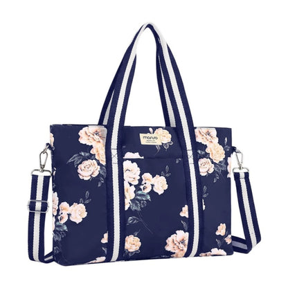 MOSISO Canvas Laptop Tote Bag for Women, 17‑17.3 Inch Convertible Carrying Handbag with Removable Adjustable Crossbody Strap & Multi‑Pocket Storage