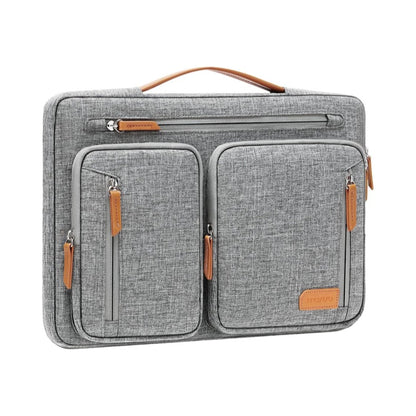 MOSISO 360‑Degree Cushioned Laptop Sleeve Case for 13‑15.6 Inch Notebooks, Multi‑Zipper‑Pocket Carrying Briefcase with Tuck‑Away Handle, Side‑Opening Zipper & Back Luggage Strap
