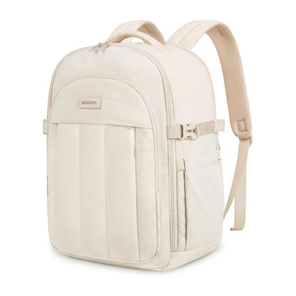 MOSISO 30L Women Travel Carry‑On Backpack,180‑Degree Opening, Shoe‑Compartment,15.6‑Inch Laptop Sleeve with Luggage‑Strap for Travel Commute