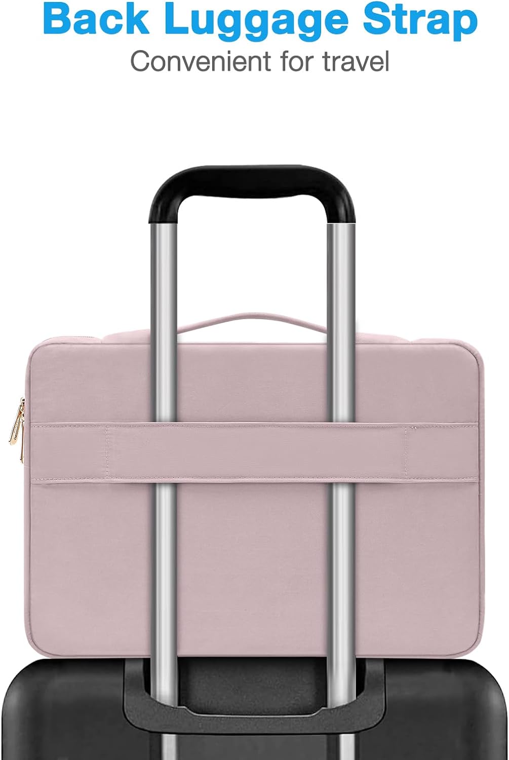 MOSISO 13-14 inch 360 Protective Laptop Sleeve Compatible with MacBook Air/Pro, 13-13.3 inch Notebook, Compatible with MacBook Pro 14, Rectangle Quilted Bag with Handle&Pocket&Small Case&Belt, Pink iMosiso