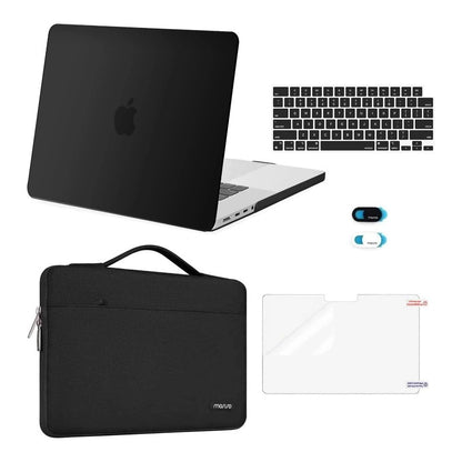 MOSISO 5‑in‑1 Hard‑Shell & Carry‑Sleeve Kit for MacBook Pro 16(A3429‑A2485), Keyboard‑Cover, Screen‑Film & Webcam‑Cover