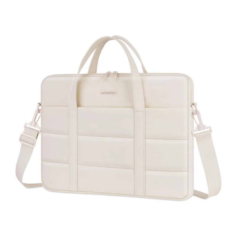 MOSISO 360 Reinforced Quilted Laptop Bag, 15 16 Inch Fit, Dual Pockets, Removable Strap and Rear Trolley Sleeve
