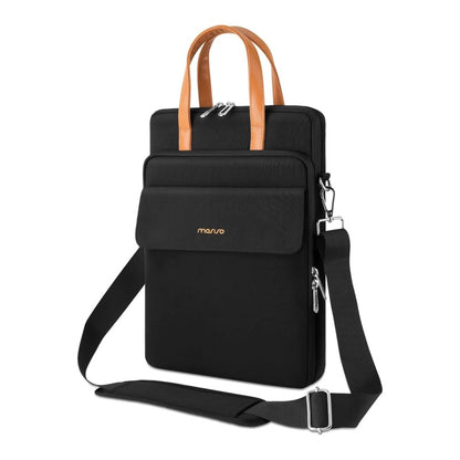 MOSISO Men’s 360‑Edge Reinforced Vertical Laptop Messenger Bag,13‑14‑Inch,Multi‑Pockets,Removable‑Strap & Rear Trolley‑Sleeve