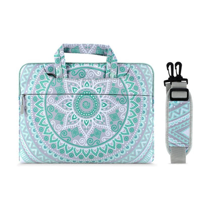 MOSISO Mandala Print Canvas 13 Inch Laptop Shoulder Briefcase, Multi Outer Pockets, Tuck Away Handles & Removable Adjustable Shoulder Strap