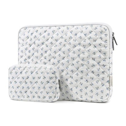 MOSISO Chic Quilted‑Puffy 13‑13.3‑Inch Laptop Sleeve,Soft‑Polyester‑Padded with Coordinating‑Detachable‑Accessory‑Pouch