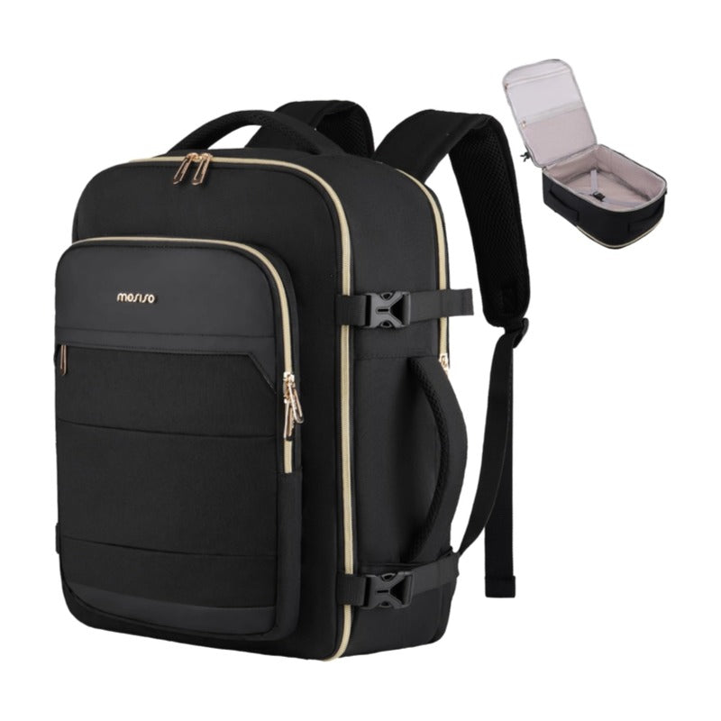 MOSISO Flight Approved Carry On Backpack for Women & Men — 15.6 Inch Laptop Daypack with Shoe Compartment, Wet Dry Pocket & USB Charging Port