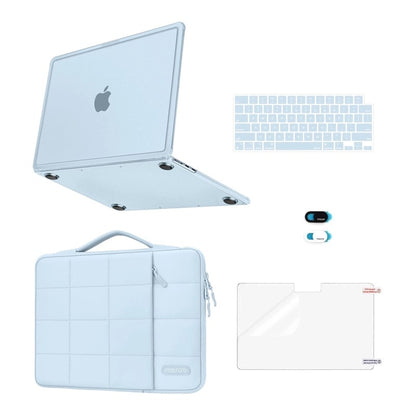MOSISO 5-in-1 Hard Shell Kit for MacBook Air 13 Inch M5-M2 — A3449/A3240/A3113/A2681, Pink Anti-Crack Case with 2 Keyboard Covers & Webcam Cover