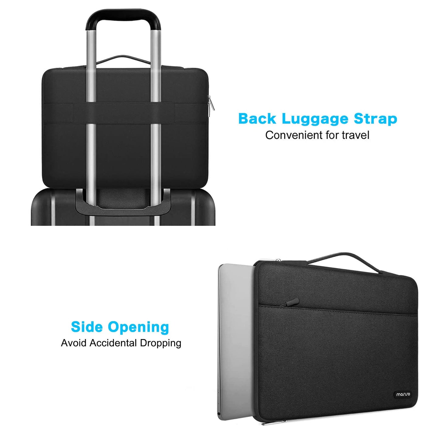 MOSISO 360 Protective Laptop Sleeve Compatible with MacBook Air/Pro, 13-16 inch Notebook, Compatible with MacBook Pro 14 inch M4 M3 M2 M1 Pro Max 2024-2021, Polyester Bag with Belt