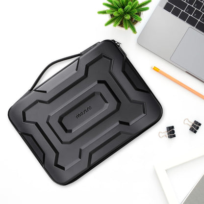MOSISO 13-16 inch Laptop Case, Waterproof Shockproof Computer Bag | Compatible with MacBook HP Dell | Mechanical Geometric EVA Carrying Sleeve with Handle | Hard Shell | Black