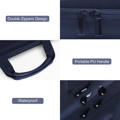 MOSISO 13-17.3 & 14 inch Laptop Hard Case, Shockproof Waterproof | Compatible with MacBook HP Dell | Carrying Sleeve Computer Bag | with Sturdy Handle & Front Pocket & Belt | Navy Blue