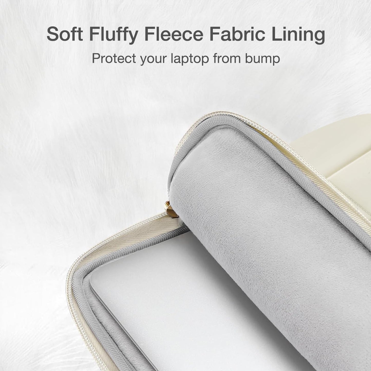 MOSISO 13-16 inch Laptop Case, Puffy Sleeve for MacBook Air/Pro | Compatible with MacBook Pro 14 | Twelve Square Quilted Bag | with Vertical Pocket&Small Case | Sand