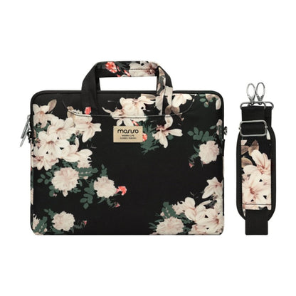 MOSISO Laptop Shoulder Bag Compatible with MacBook Air/Pro,13-13.3 inch Notebook,Compatible with MacBook Pro 14 inch 2023-2021 A2779 M2 A2442 M1,Polyester Syringa Carrying Briefcase Sleeve with Belt