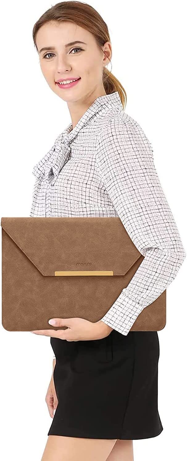  MOSISO Vertical & 360 Protective Square Quilted Laptop Sleeve  Bag with 2 Pockets&Handle&Belt Compatible with MacBook Air/Pro, 13-13.3  inch Notebook, Compatible with MacBook Pro 14 inch,Gray&Chalk Pink :  Electronics