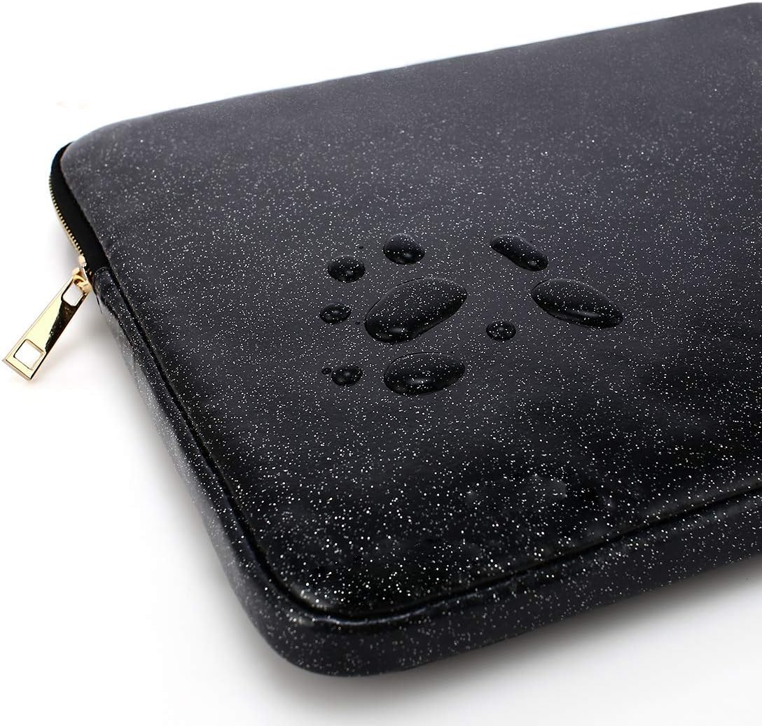 MOSISO Laptop Sleeve Compatible with MacBook Air/Pro,13-13.3 inch Notebook,Compatible with MacBook Pro 14 inch 2023-2021 M2 A2779 A2442 M1, PU Leather Vertical Padded Bag Waterproof Case, Black iMosiso