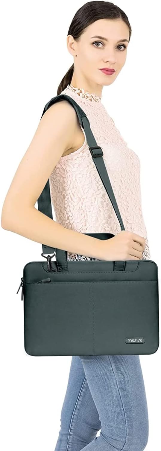MOSISO Compatible with MacBook Pro 13 inch Case M2 2023, 2022-2016 A2338 M1 A2251 A2289 A2159 A1989 A1708 A1706, Plastic Hard Case&Shoulder Bag&Keyboard Skin&Screen Protector&Storage Bag,Emerald Green iMosiso