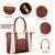 MOSISO Laptop Tote Bag for Women, 15.6 inch PU Leather Work Bag with Double Weave Strips & Clutch Purse, Waterproof Computer Briefcase Shoulder Handbag for Business Office, Brown