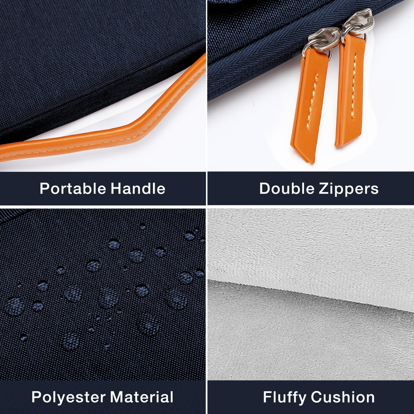 MOSISO 360 Protective Laptop Shoulder Bag, 15-15.6 inch Computer Bag Compatible with MacBook Pro 16, HP, Dell, Lenovo, Asus Notebook,Flapover Sleeve with Fully Open Zipper&Handle&Pockets, Navy Blue iMosiso