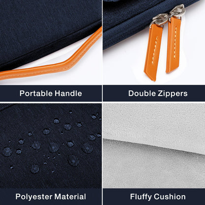 MOSISO 360 Protective Laptop Shoulder Bag, 15-15.6 inch Computer Bag Compatible with MacBook Pro 16, HP, Dell, Lenovo, Asus Notebook,Flapover Sleeve with Fully Open Zipper&Handle&Pockets, Navy Blue iMosiso