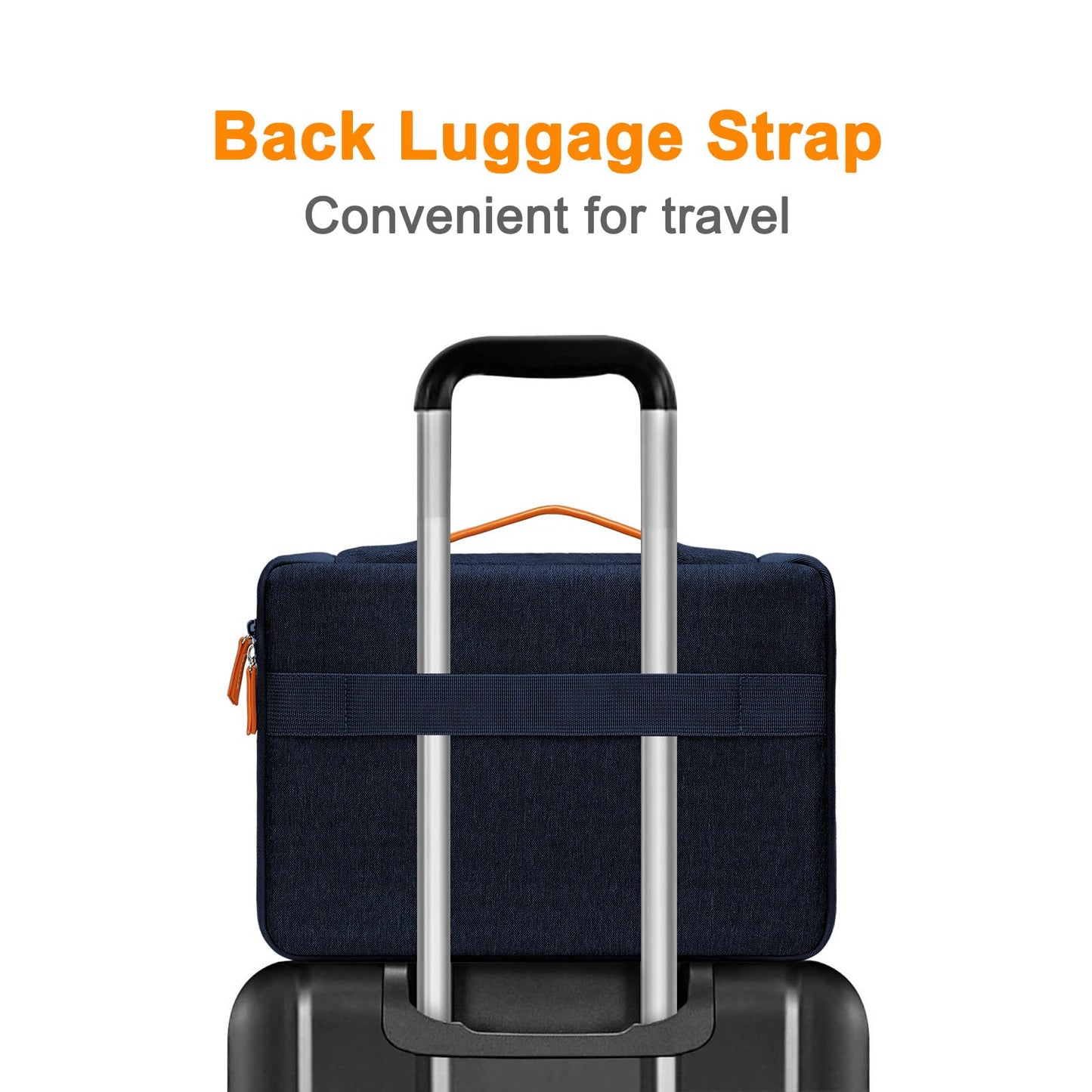 MOSISO 360 Protective Laptop Shoulder Bag, 15-15.6 inch Computer Bag Compatible with MacBook Pro 16, HP, Dell, Lenovo, Asus Notebook,Flapover Sleeve with Fully Open Zipper&Handle&Pockets, Navy Blue iMosiso