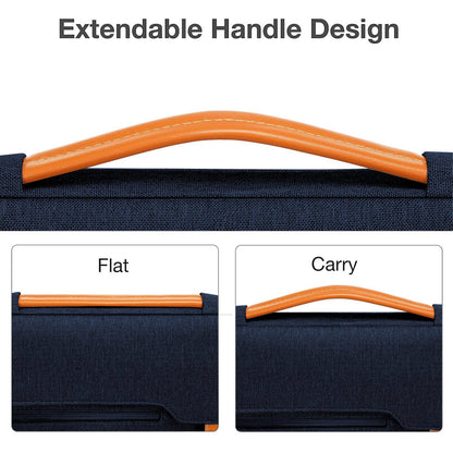 MOSISO 360 Protective Laptop Shoulder Bag, 15-15.6 inch Computer Bag Compatible with MacBook Pro 16, HP, Dell, Lenovo, Asus Notebook,Flapover Sleeve with Fully Open Zipper&Handle&Pockets, Navy Blue iMosiso