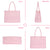 MOSISO Laptop Tote Bag for Women, 15.6 inch PU Leather Rhombus Quilted Work Bag with Cup Holder & Clutch Purse, Large Capacity Teacher Computer Briefcase for Business Office, Pink