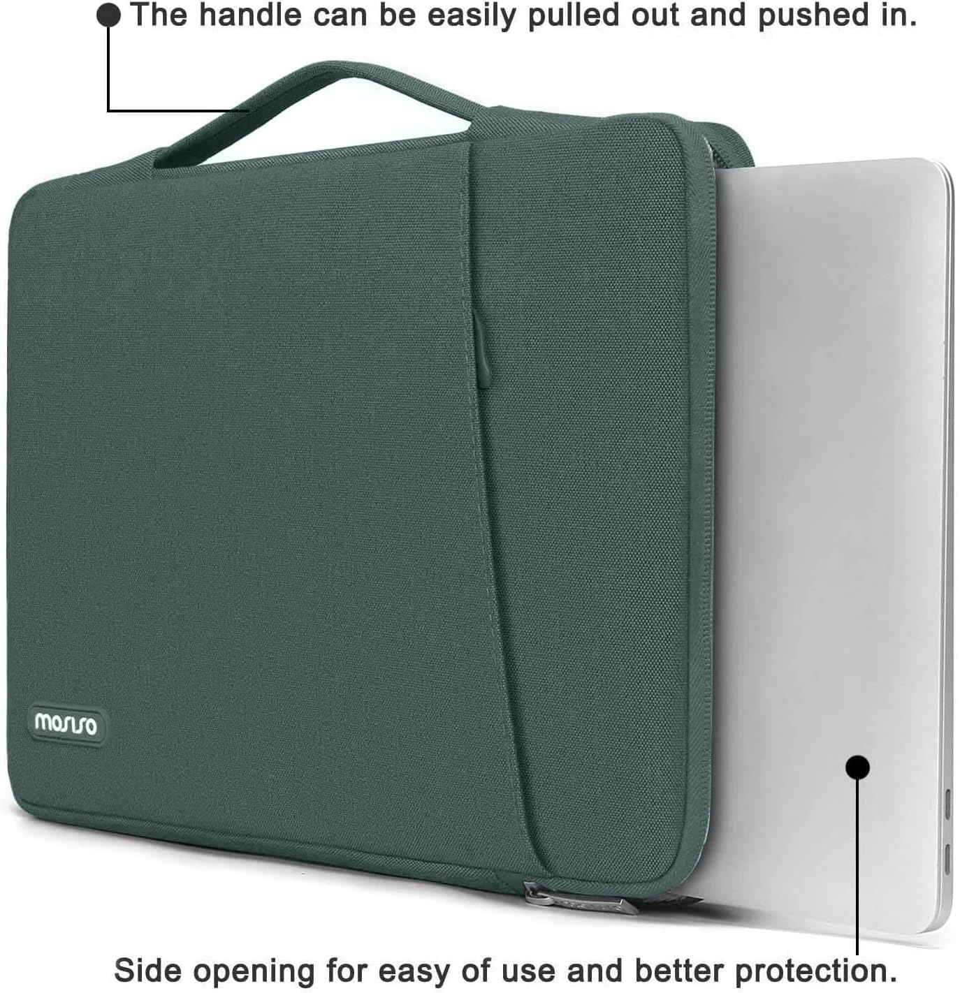 MOSISO Compatible with MacBook Air 13 inch Case 2022 2021 2020 2019 2018 Release A2337 M1 A2179 A1932 Retina Display Touch ID, Plastic Hard Shell&360 Protective Sleeve Bag&Keyboard Skin,Midnight Green iMosiso