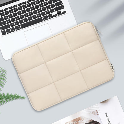 MOSISO Puffy Laptop Sleeve 13-14 inch, Compatible with MacBook Air/Pro 13.3, HP, Dell, Lenovo, Asus Notebook, Rectangle Quilted Puffer Laptop Carrying Case, Laptop Sleeve Case for Women, Sand iMosiso