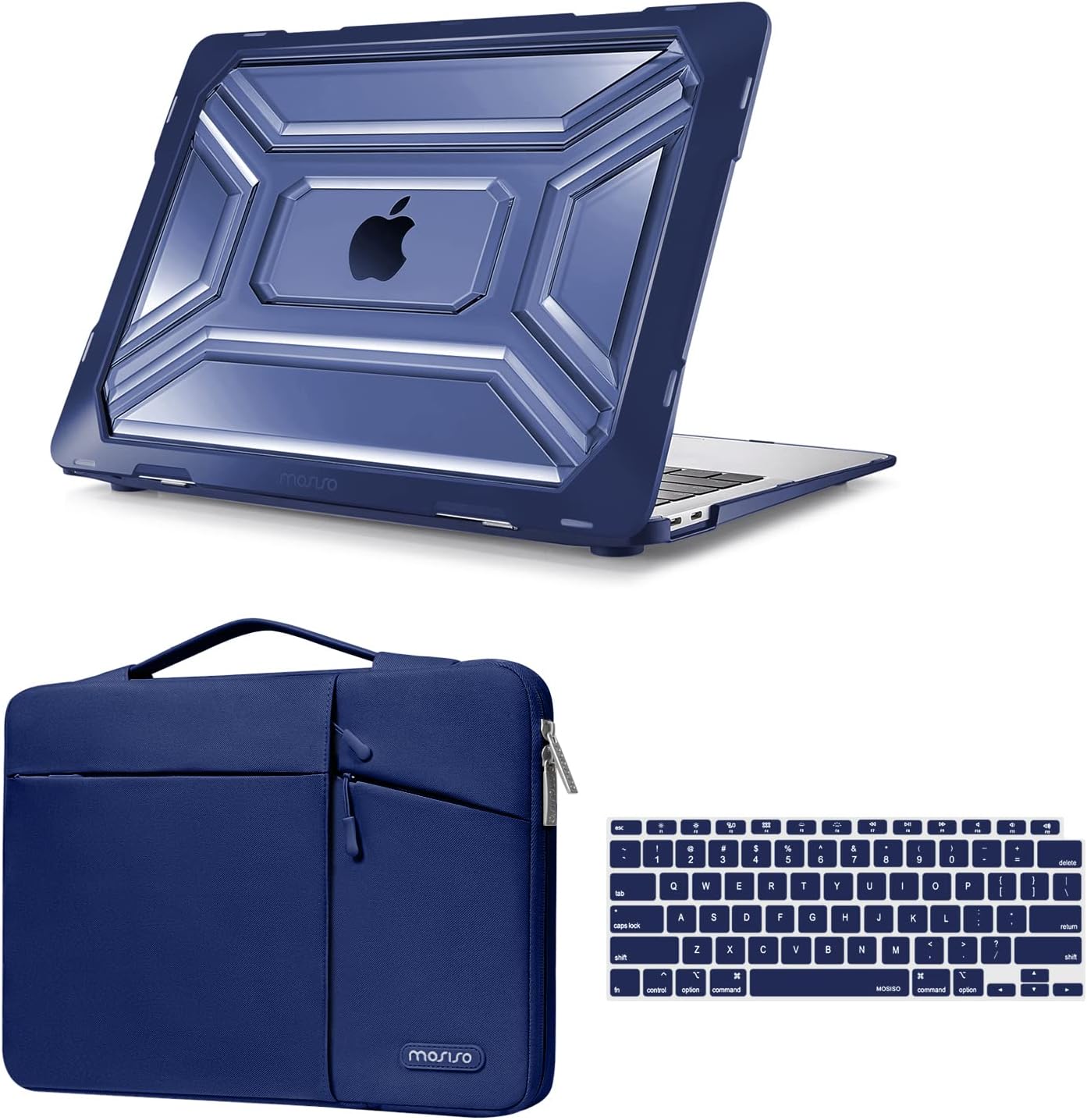 Mosiso MacBook Air 13 Inch Plastic Hard Cover Case A1466/A1369 Model,Navy  Blue
