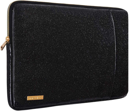 MOSISO Laptop Sleeve Compatible with MacBook Air/Pro,13-13.3 inch Notebook,Compatible with MacBook Pro 14 inch 2023-2021 M2 A2779 A2442 M1, PU Leather Vertical Padded Bag Waterproof Case, Black iMosiso