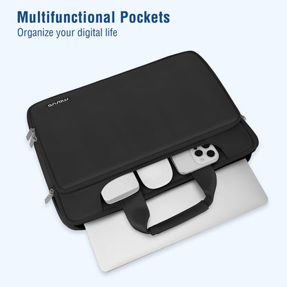 MOSISO 360 Protective Laptop Sleeve for MacBook Air/Pro 13-16 inch | Compatible with MacBook Pro 14 inch M4 M3 M2 M1 2024-2021 | Matching Color Sleeve Bag with Belt | Black