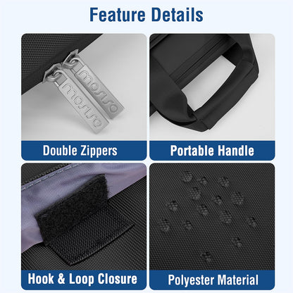 MOSISO 360 Protective Laptop Sleeve for MacBook Air/Pro 13-16 inch | Compatible with MacBook Pro 14 inch M4 M3 M2 M1 2024-2021 | Matching Color Sleeve Bag with Belt | Black