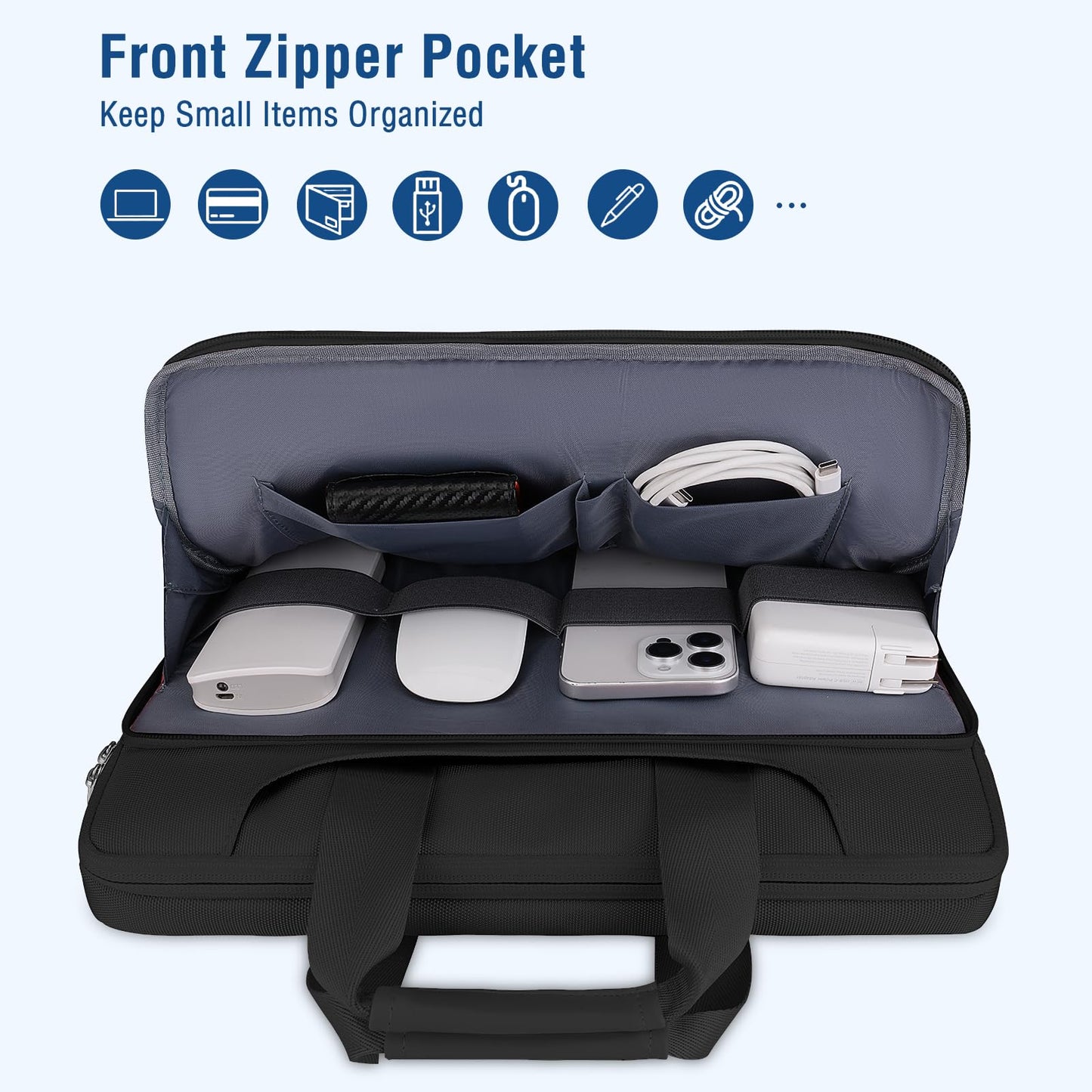 MOSISO 360 Protective Laptop Sleeve for MacBook Air/Pro 13-16 inch | Compatible with MacBook Pro 14 inch M4 M3 M2 M1 2024-2021 | Matching Color Sleeve Bag with Belt | Black