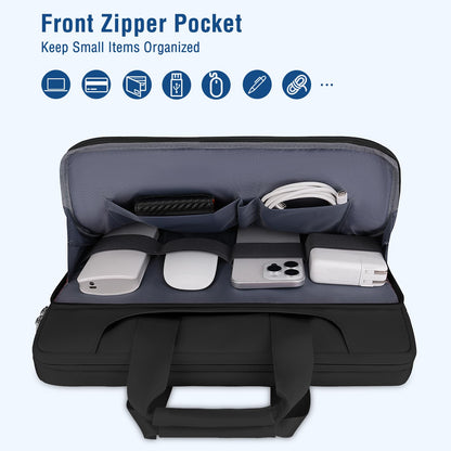 MOSISO 360 Protective Laptop Sleeve for MacBook Air/Pro 13-16 inch | Compatible with MacBook Pro 14 inch M4 M3 M2 M1 2024-2021 | Matching Color Sleeve Bag with Belt | Black